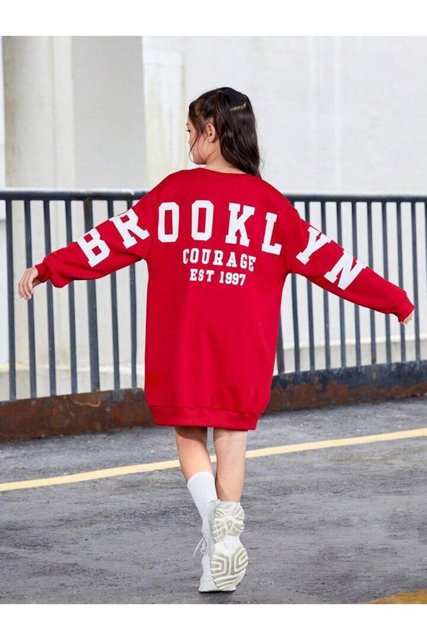 Kids Brooklyn Printed Girl's Sweatshirt Dress / Tunic