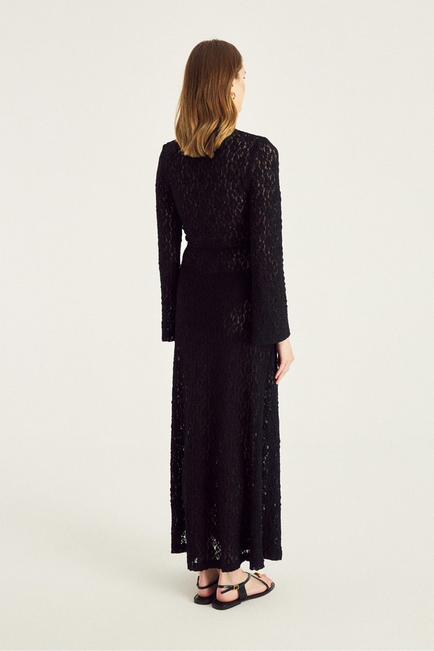 Siyah Dantel Plaj Elbisesi - 2