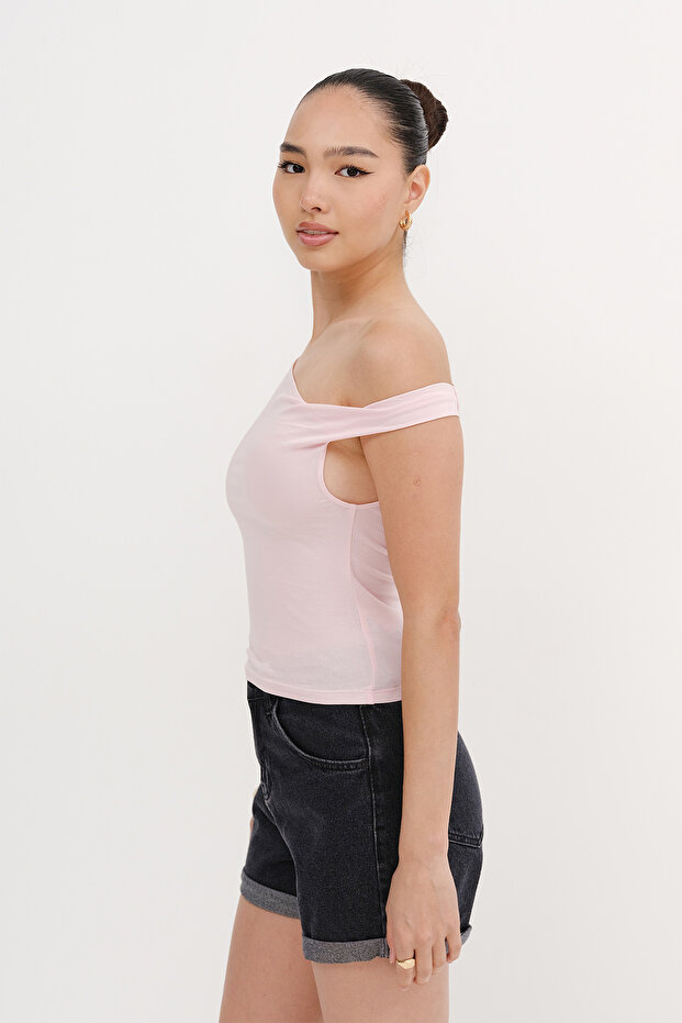 Kayık Yaka Basic T-shirt P1785 - 2