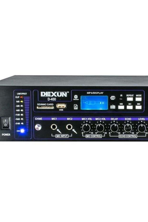 Dexun D-400 500 W USB-SD-BT 4-16 Ohm 6 Bölgeli 2 Mik. 3 Aux Giriş Trafolu Mixer Anfi - 2