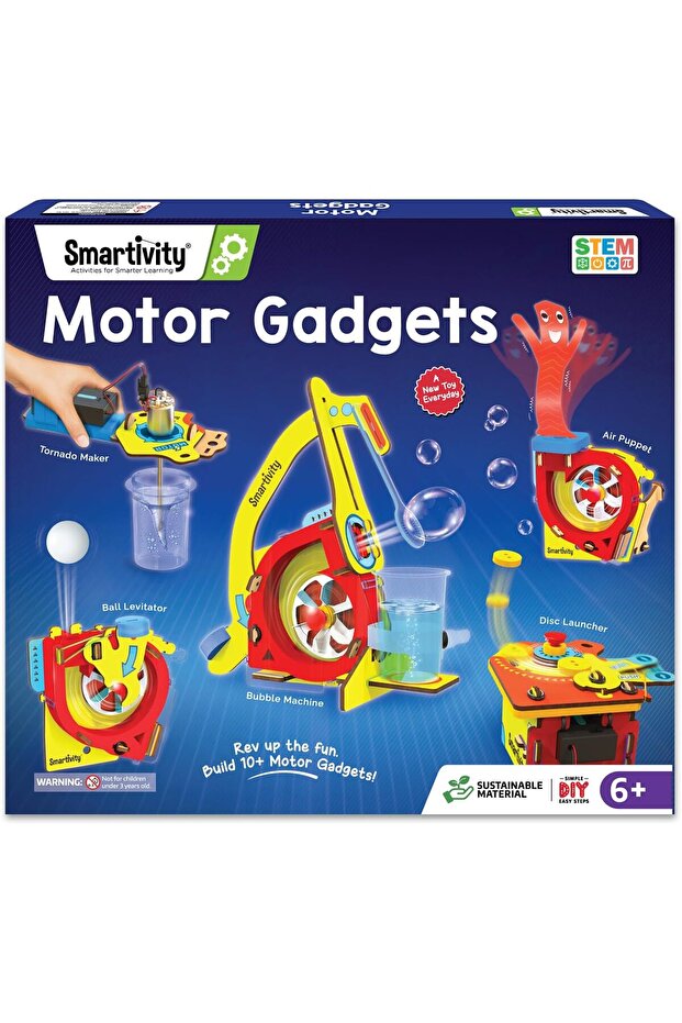 10-in-1 Motor-Powered Gadgets Kit for Kids Ages 6, 7, 8, 9, 10, 11, 12, 13, 14 Years Old