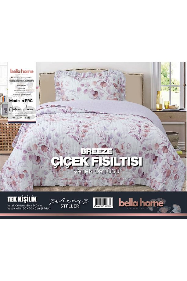 Breeze Fırfırlı Tek Kişilik Yatak Örtüsü Seti - 180x240 cm - 1