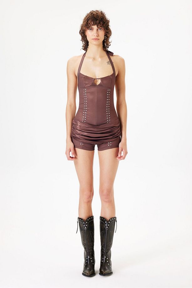 Athena Playsuit - Kahverengi - 6