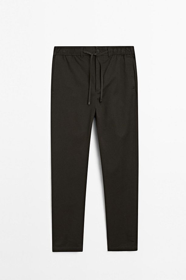 Pamuk karışımı jogger pantolon - 5