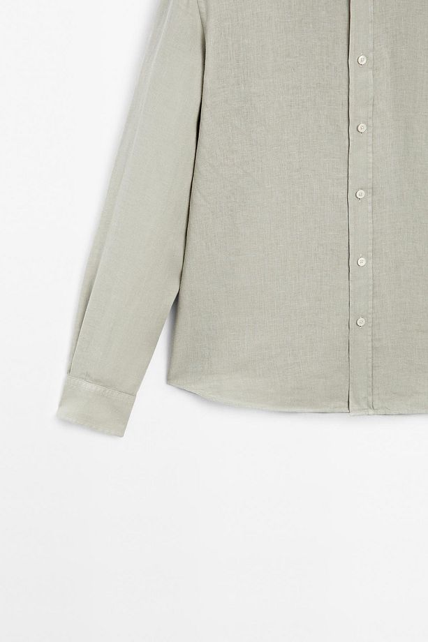 %100 keten regular fit gömlek - 3