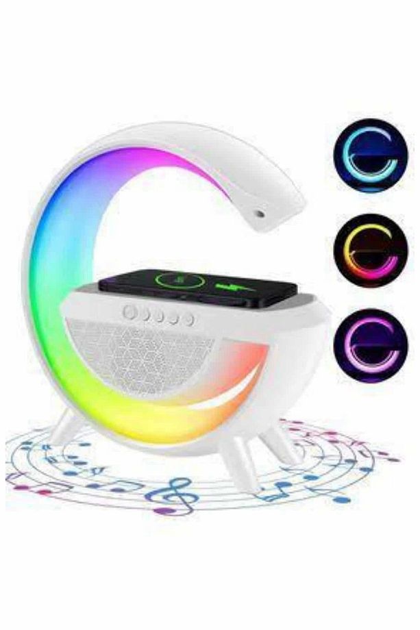 Bluetooth Hoparlör G Şekli Atmosfer Akıllı Rgb Lamba Wireless Kablosuz Şarj - 5