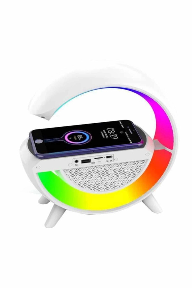 Bluetooth Hoparlör G Şekli Atmosfer Akıllı Rgb Lamba Wireless Kablosuz Şarj - 2