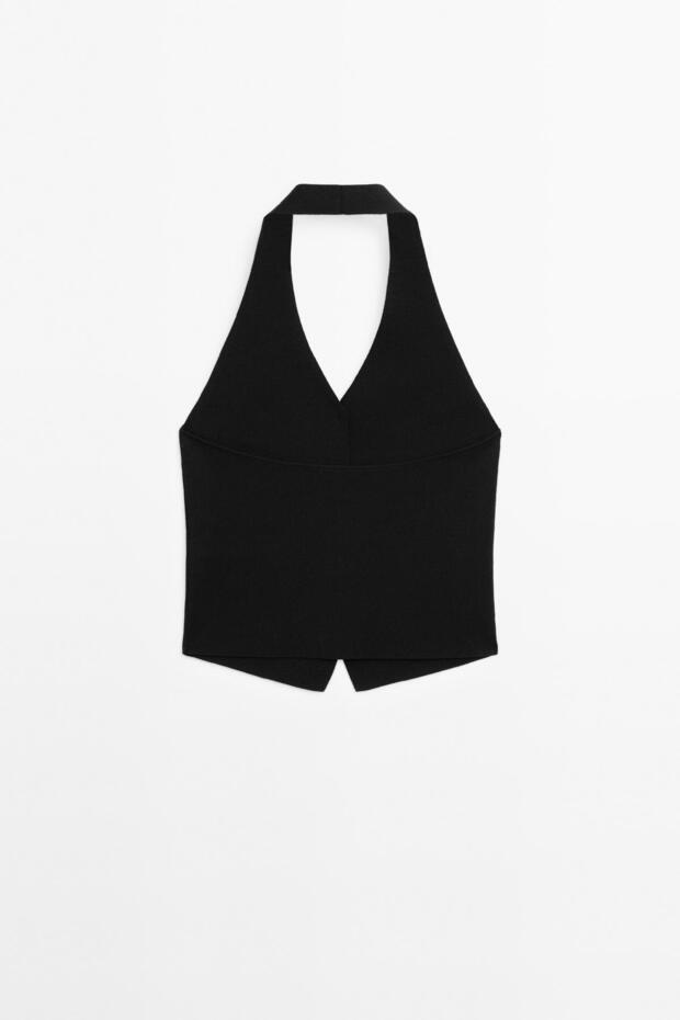 Triko halter yaka yelek - 7