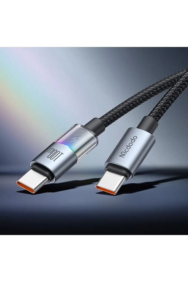 CA-8200 TYPE-C TO TYPE-C 7 Renkli LED Işıklı 100W 1.2M KABLO - 2