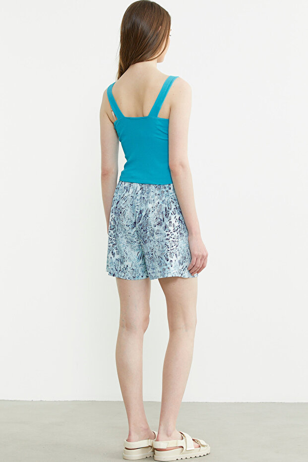 قميص داخلي أساسي مزين بأزرار مبطنة - فيروزي - 5