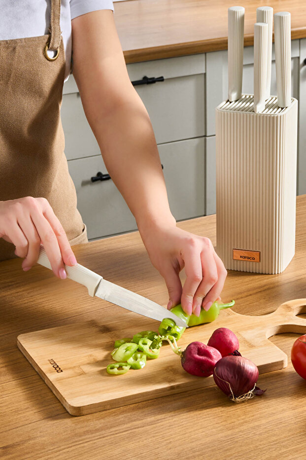 Massimo Line 6 Parça Bıçak Seti Krem - 4