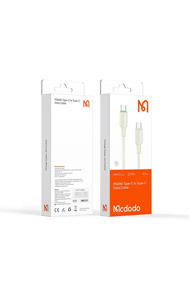CA-4770 65W USB-C TO USB-C ŞARJ VE DATA KABLOSU- 1.2M - 4