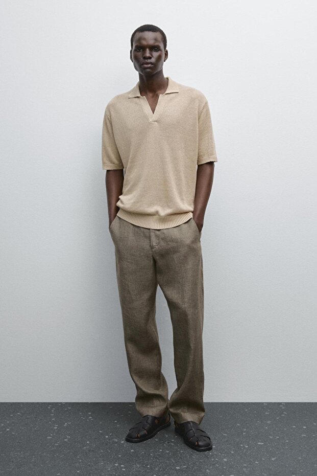 Triko V yaka polo t-shirt - 1