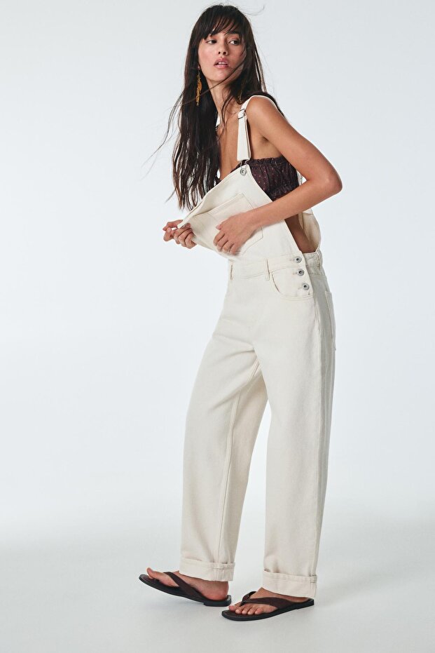 Uzun denim tulum - 1