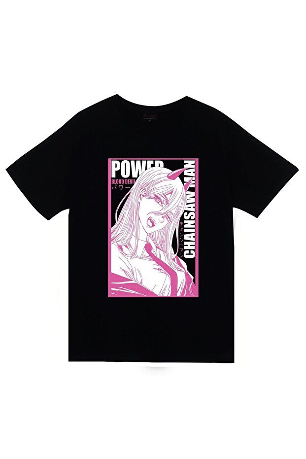 Chainsaw Man Anime Printed Unisex 100% Cotton Black T-Shirt