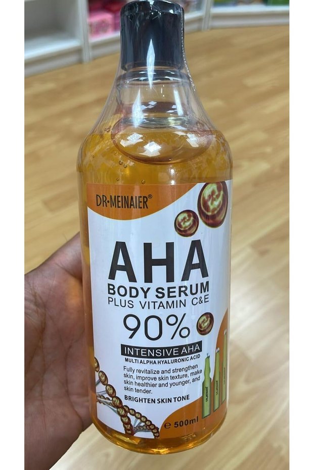 DR-MEINAIER Dr. Mehner AHA Body Serum Plus Vitamin C & E 90%, 500ml, Intensive AHA, Brightens Skin T