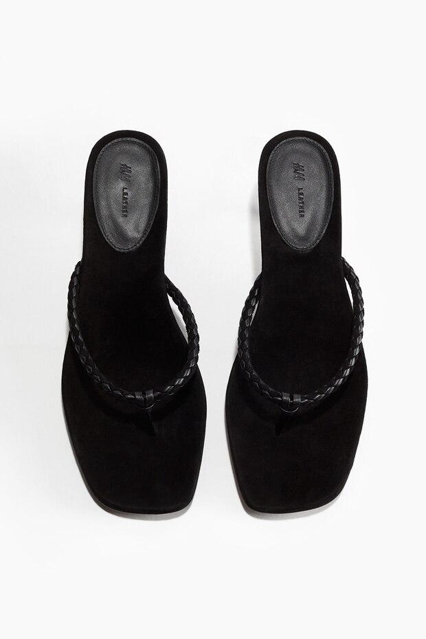 Topuklu Süet Sandalet - 4