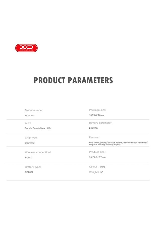 Anti-lost device with GPS location XO LP01, Tuya and Smart life App, iOS/Android - 3