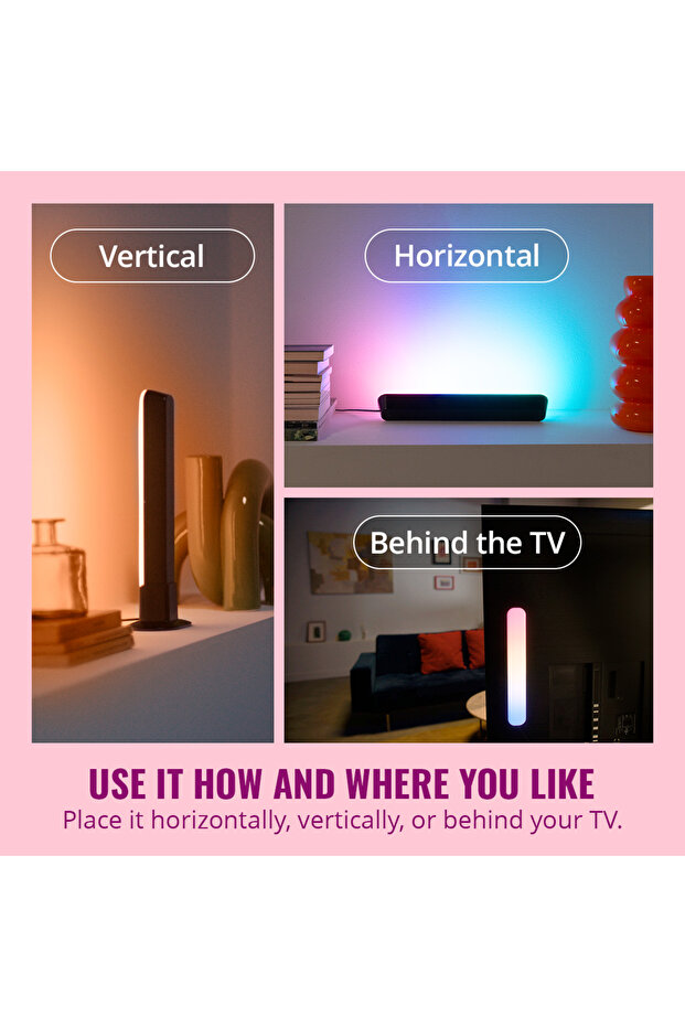 2'li Gradient Işık Barı - Siyah (30 cm) - 7