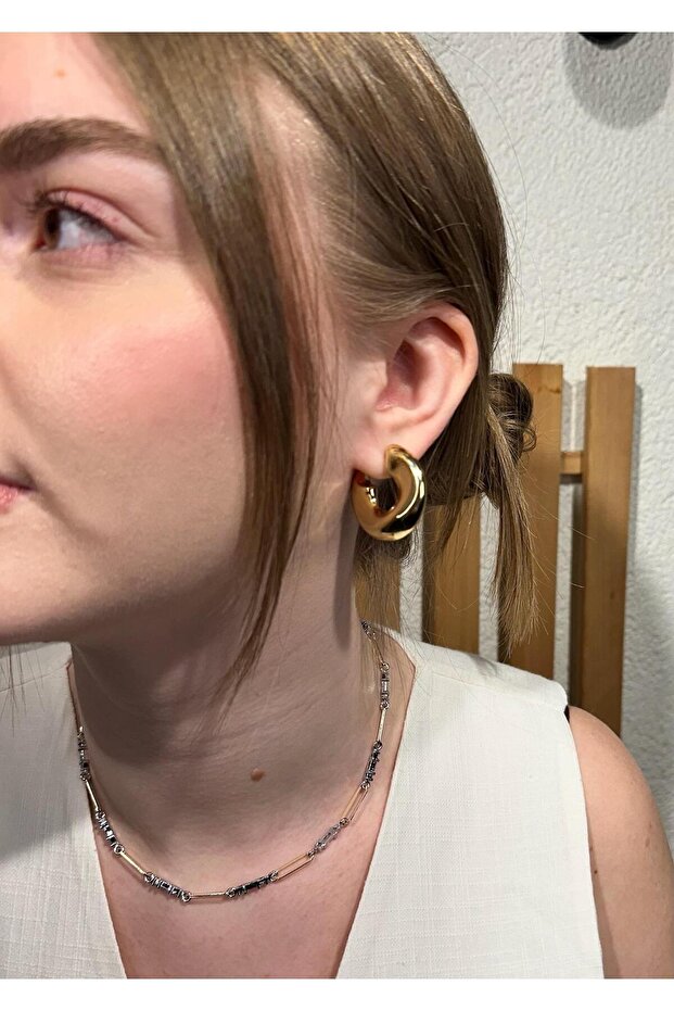 Gold Halka Küpe - 1