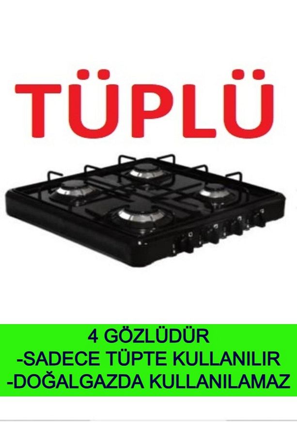 4 Lü Set Üstü Lpg TÜPLÜ Ocak 4 Gözlü TÜPLÜ Ocak Tezgah Set Üstü Ocak - 1
