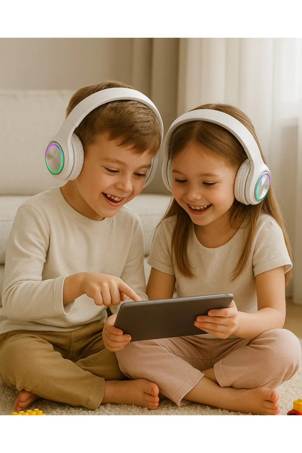 RGB Işıklı Kablosuz Bluetooth Kulak Üstü Kulaklık | Müzik, Oyun, Mikrofonlu, Katlanabilir - 4