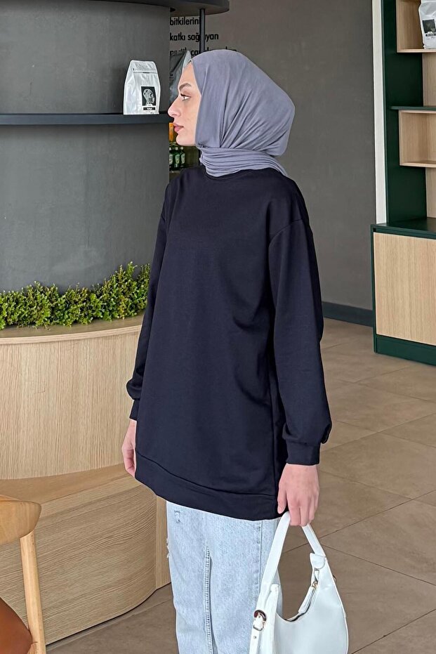 ياقة دائرية من خيطين، لون أزرق داكن - 3