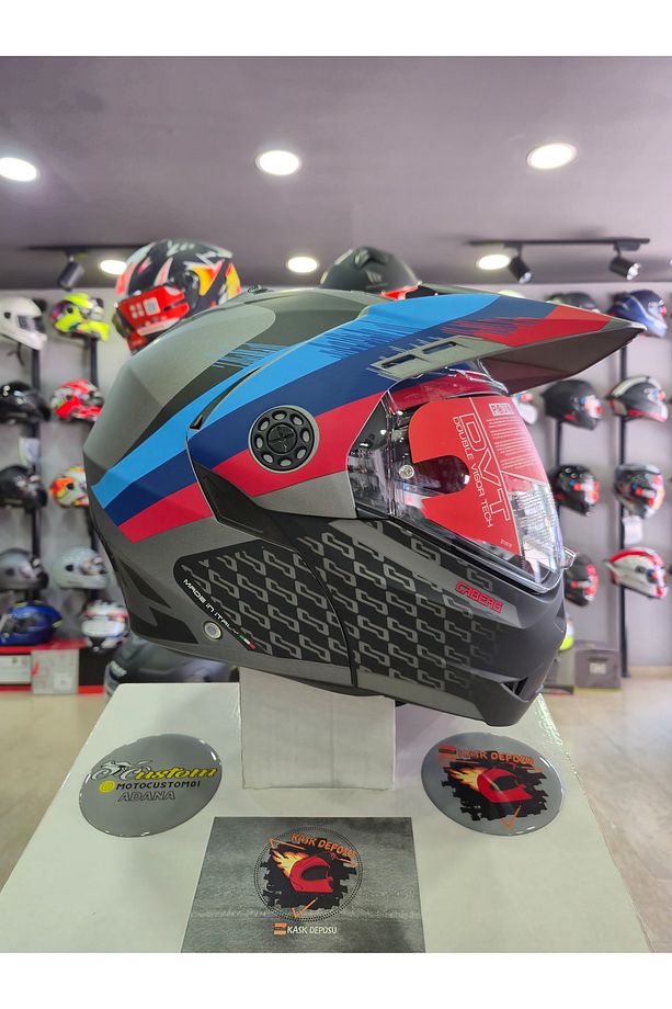 TOURMAX X SARABE MT GUN MET BMW COLORS Çeneden Açılır Kask - 2
