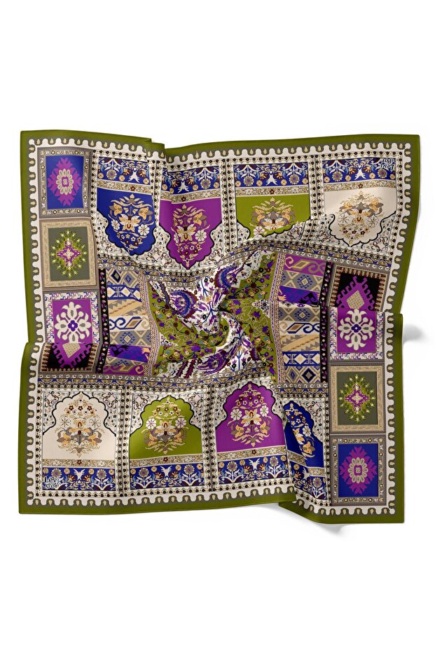 Ancient Pattern Sparkling Crystal Scarf - 1