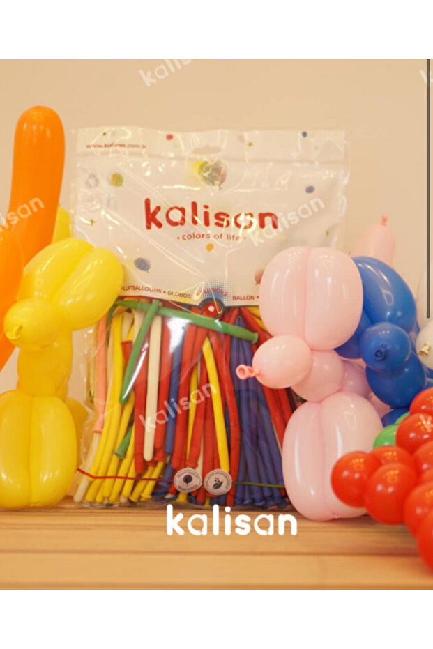 Kalisan Sausage Balloon Mixed Color 100 Pcs