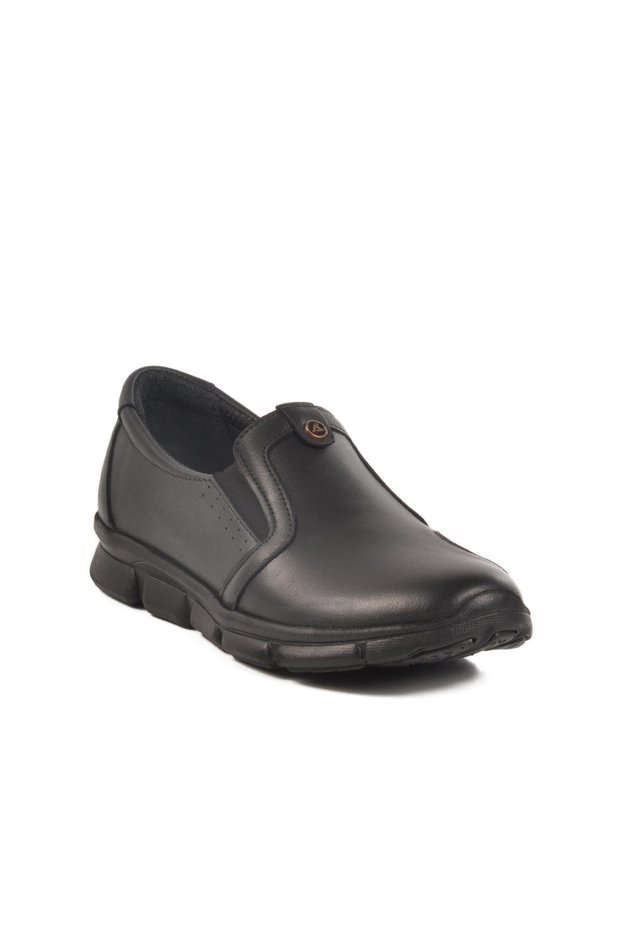 609 Z Orthopedic Genuine Leather Women's Black Casual Shoes Lightweight Flexible Mother Shoes