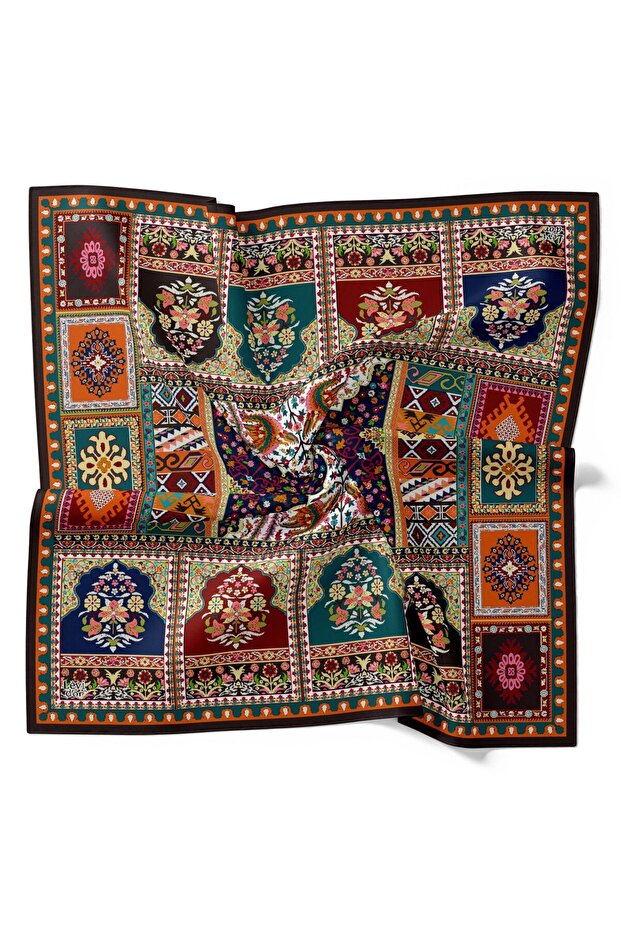 Ancient Pattern Sparkling Crystal Scarf - 2