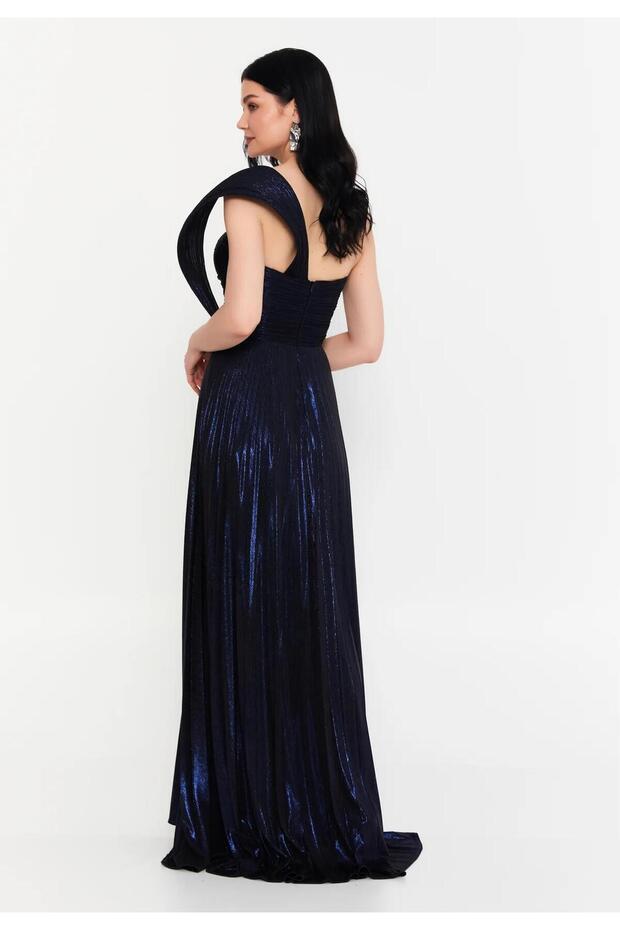 6015SIM SİMLİ LAME ELBİSE - 4