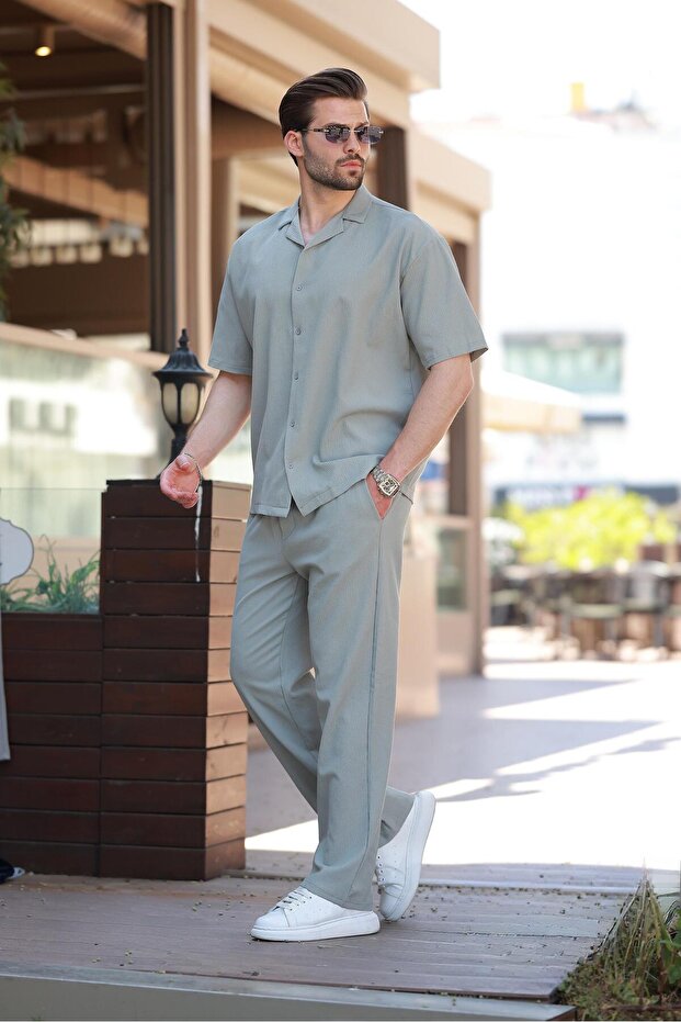 Ανδρικό πουκάμισο Çağla Yeşil Basic E7320 - 3