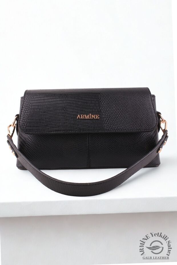 Original Armine Premium Quality Women's Shoulder Bag Suitable for Daily Use Black Crocodile 347