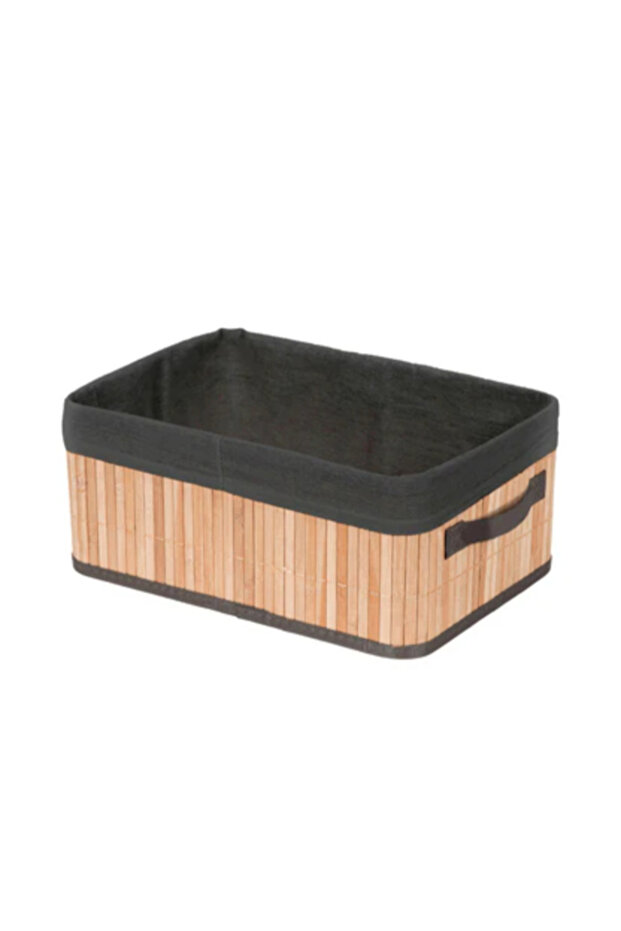 Joey Foldable Rectangular Bamboo Storage Basket - 1