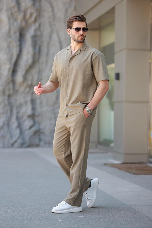 Haki Basic Erkek Gömlek Takım E7320 - 1