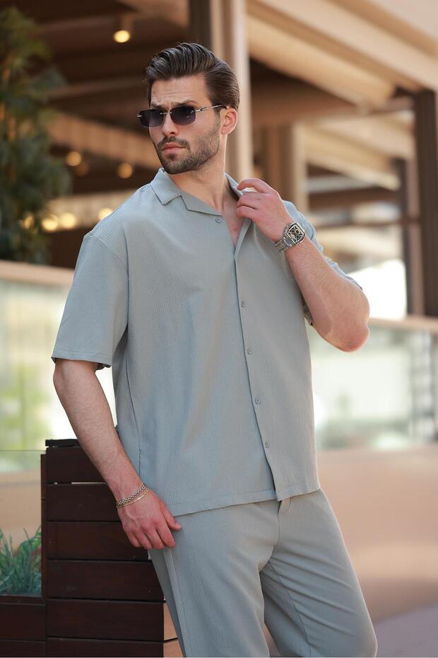 Ανδρικό πουκάμισο Çağla Yeşil Basic E7320 - 4