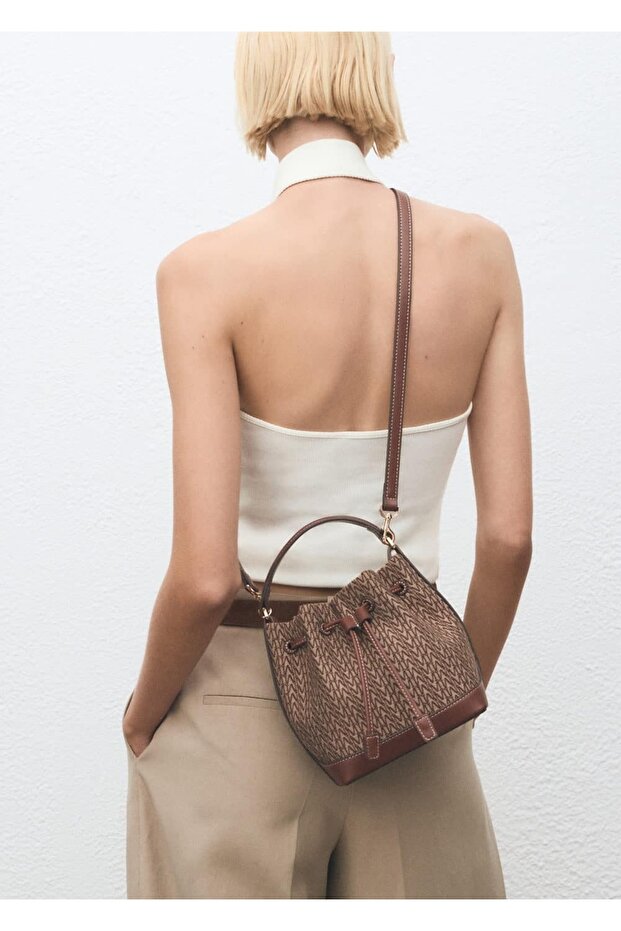 Logo desenli jakar bucket çanta - 7