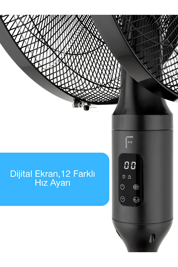 Duoflow Uzaktan Kumandalı, Çift Başlıklı, Dokunmatik, Dijital Ekranlı Vantilatör - 3