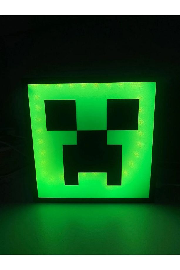 Minecraft Creeper Led lighbox masa lambası - 3