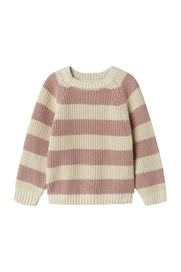 NMFEMLEN LS STRICK-STREIFENPULLOVER LILA - 6