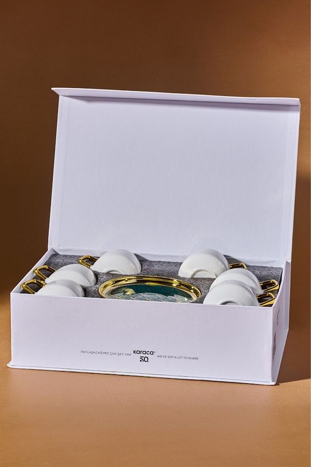 Verde 6 Kişilik Kahve Fincan Takımı 100 ml Klasik - 5