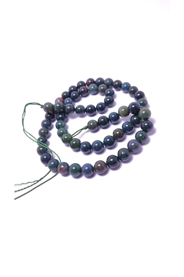 1 String of Natural Blood Stone Natural Stone 6mm Natural Stone