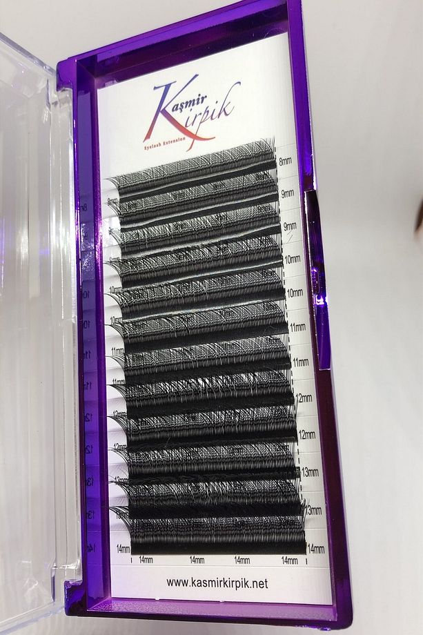 Kaşmir Y Kirpik , Otomatik Demet Oluşturan 3 Boyutlu 0.07 Mm D Kıvrım Mix Boy Kirpik - 3