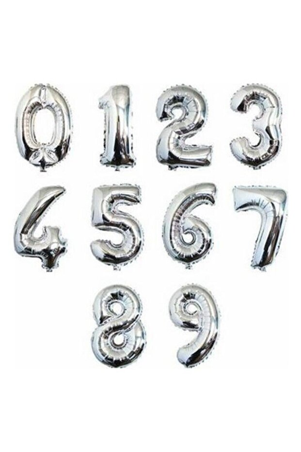 Number 5 40 Inch 100 cm Silver Foil Balloon