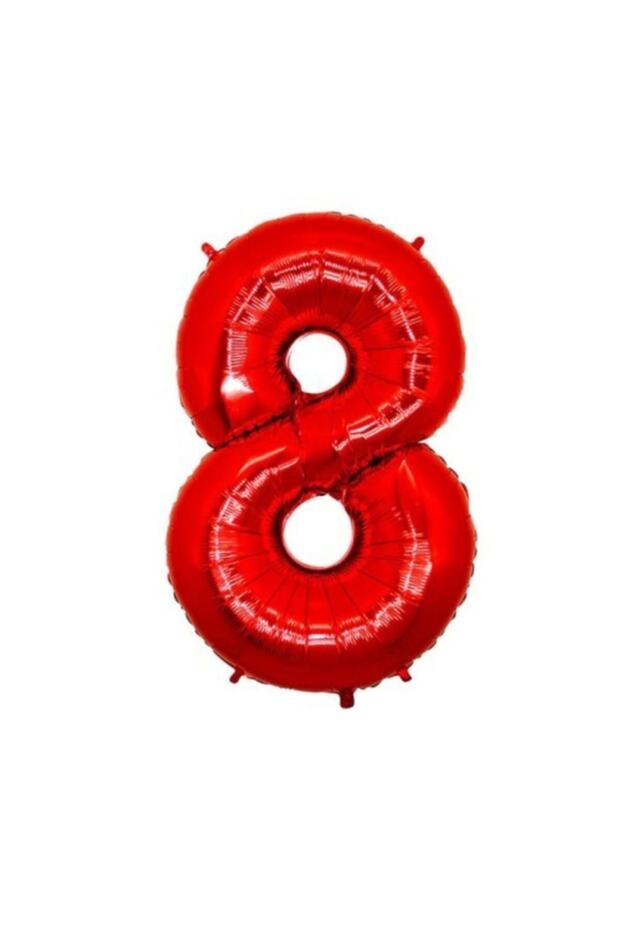 8 Numbers Red Color Foil Balloon 40 Inch (100 Cm)