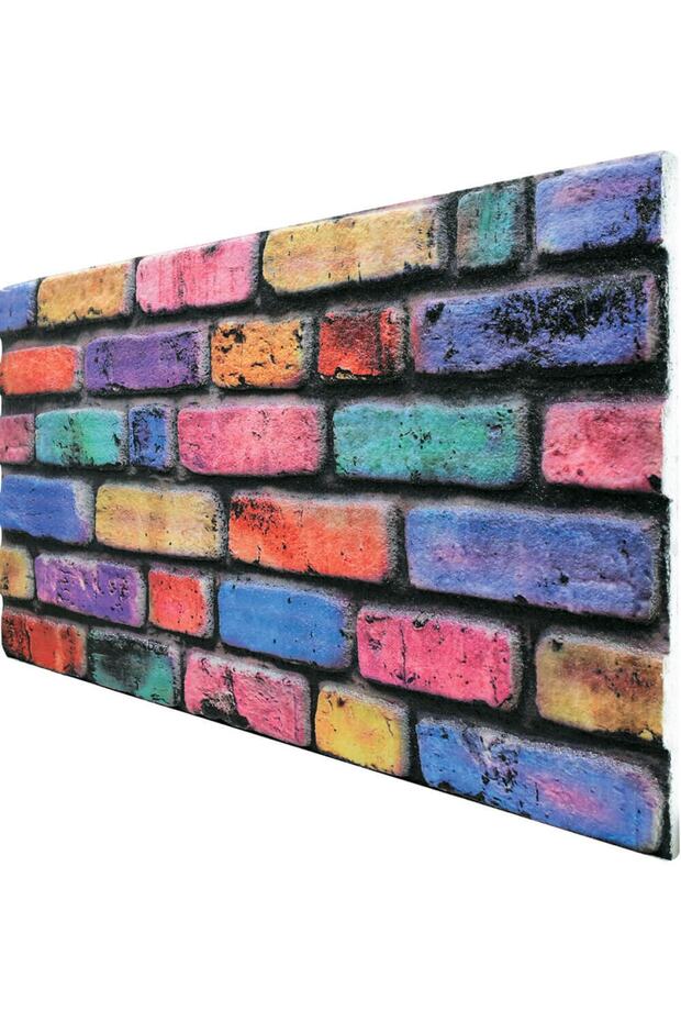 5 Adet (2,5M2) X Tuğla Desenli 3 Boyutlu Renkli Strafor Köpük Duvar Kaplama Paneli (BR-520) - 1