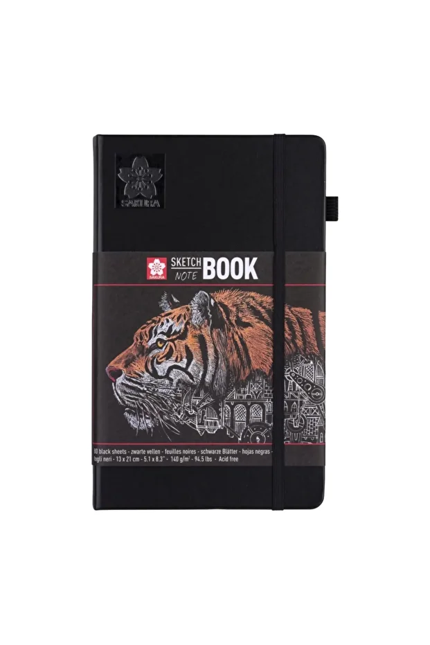 Sketchbook Sert Kapak Eskiz Çizim Defteri Siyah Yaprak 13x21 Cm. 140 Gr. 80 Yaprak - 1