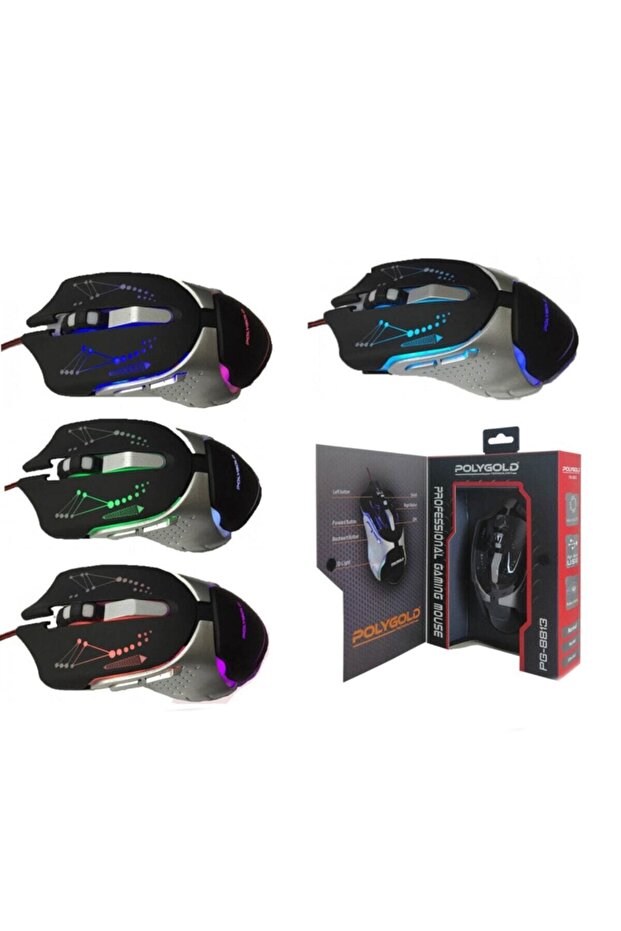 Led Işıklı Oyuncu Mouse Rgb Game Mouse 2400 Dpi Pg8813 - 7